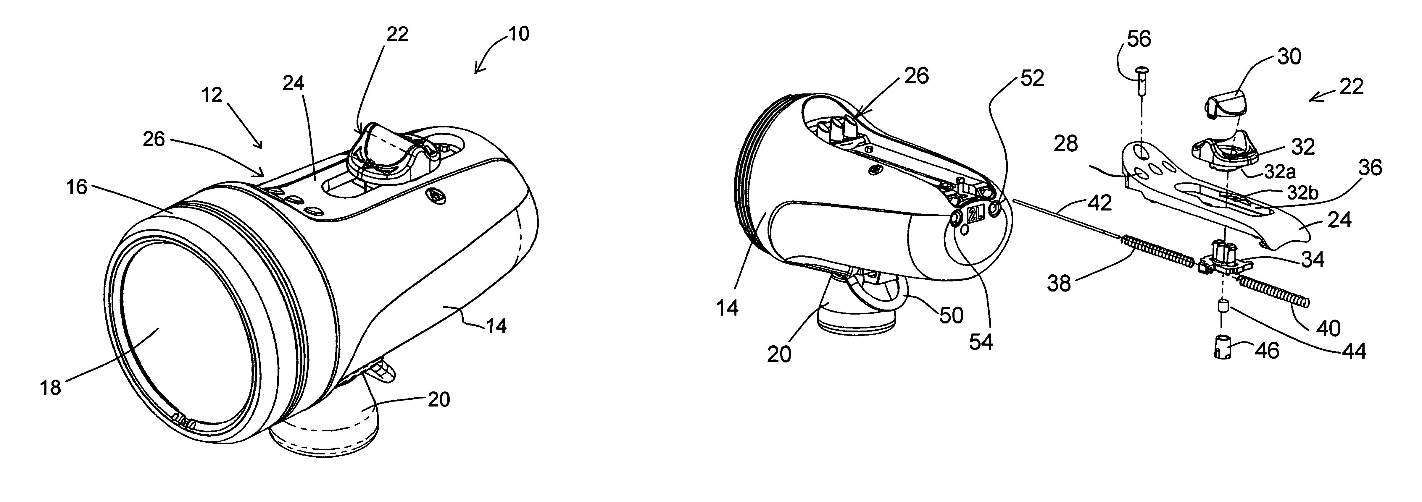 Diver's underwater light for selecting between two types of light