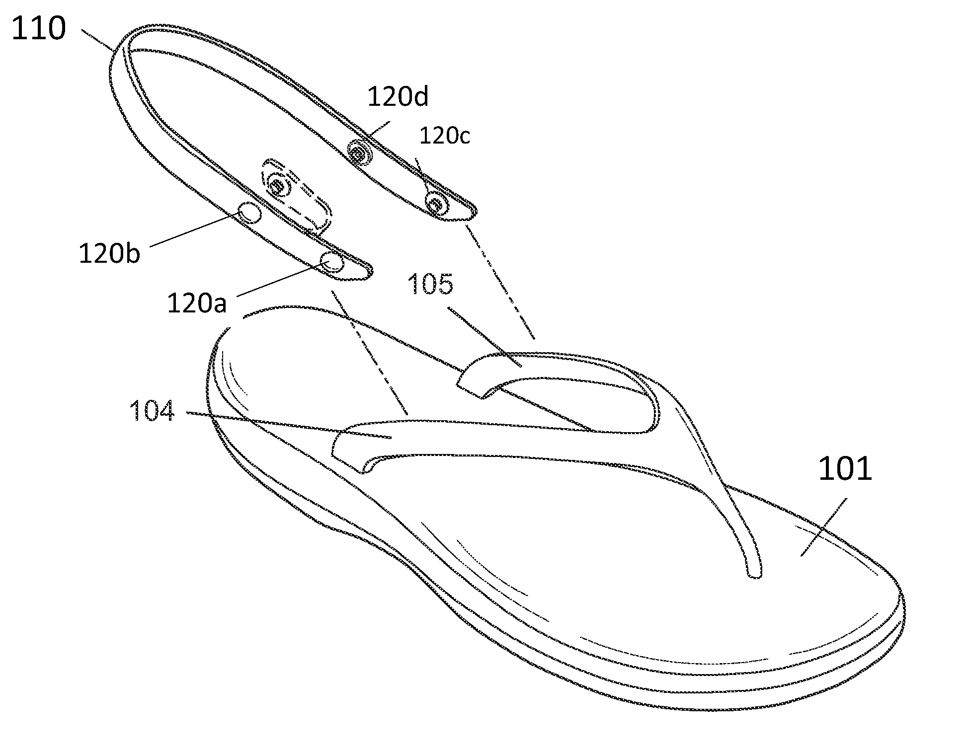 Flip-flop back strap device