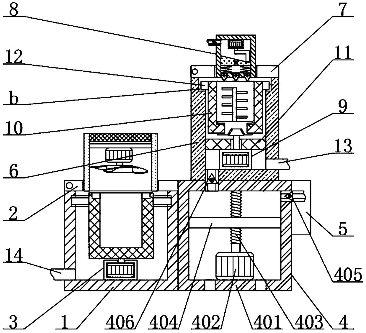 Rapid drying device for duck meat processing