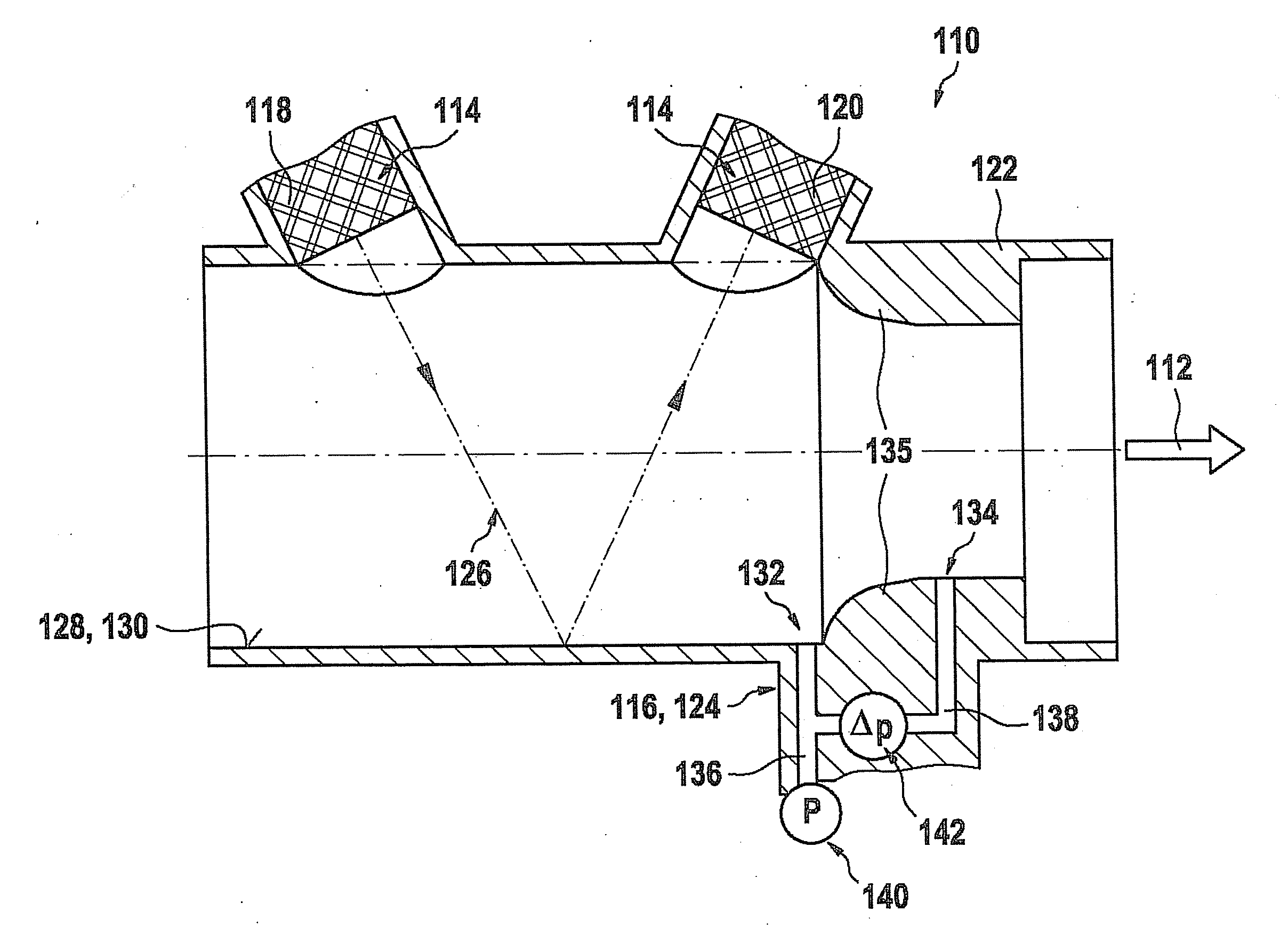 Flowmeter for detecting a property of a fluid medium