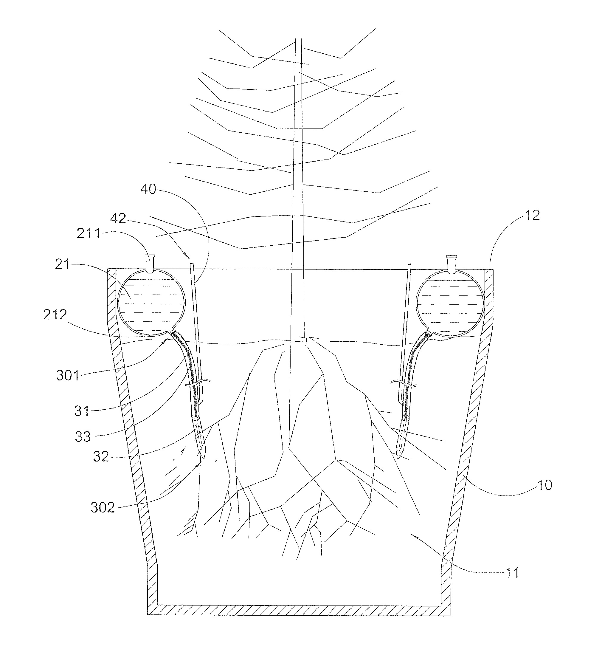 Automate Water Permeating Arrangement for Plant Container