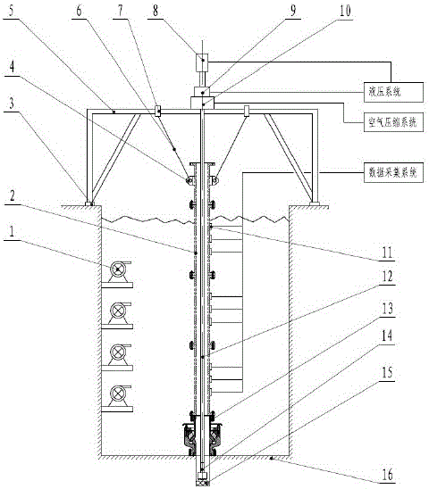 Test apparatus for simulating mechanics characteristics of water-resisting pipe under deepwater drilling well conditions