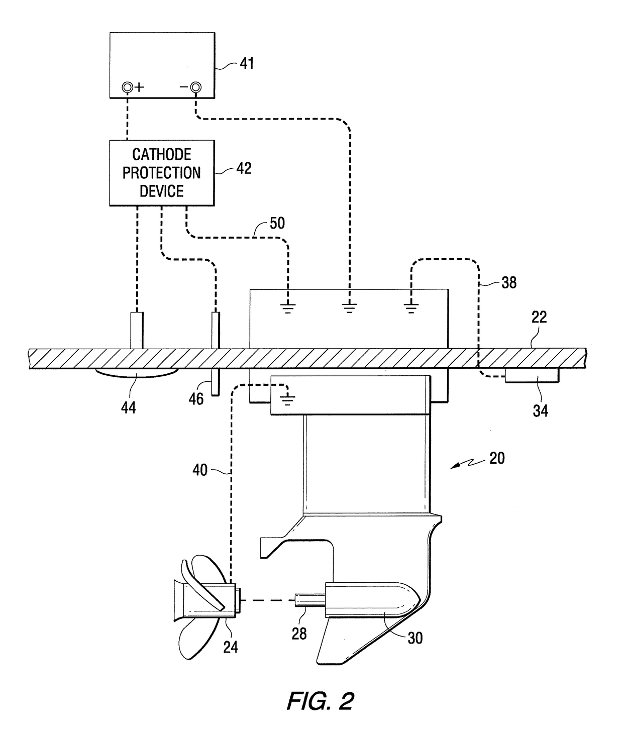 System for inhibiting corrosion of submerged components in a marine propulsion system