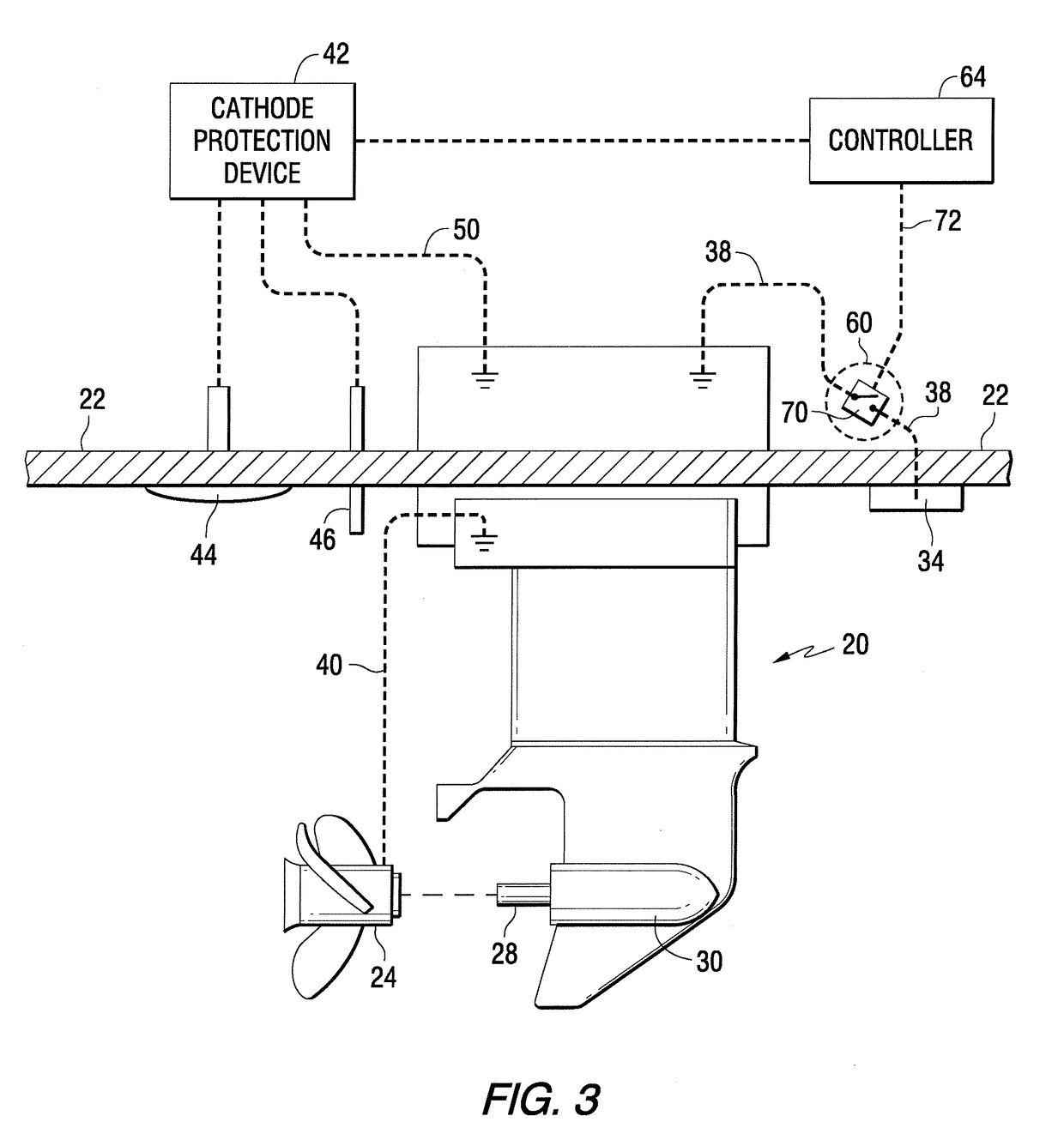 System for inhibiting corrosion of submerged components in a marine propulsion system