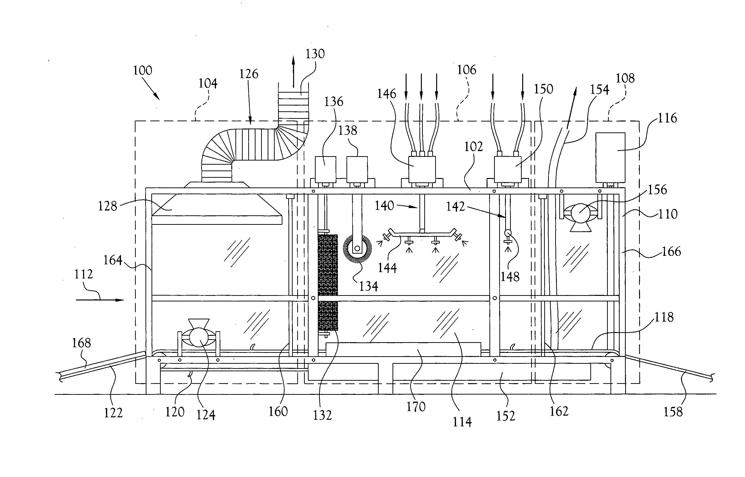 Automatic cart wash apparatus