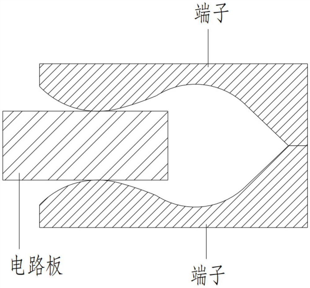 A fixing structure between a connector base and a circuit board