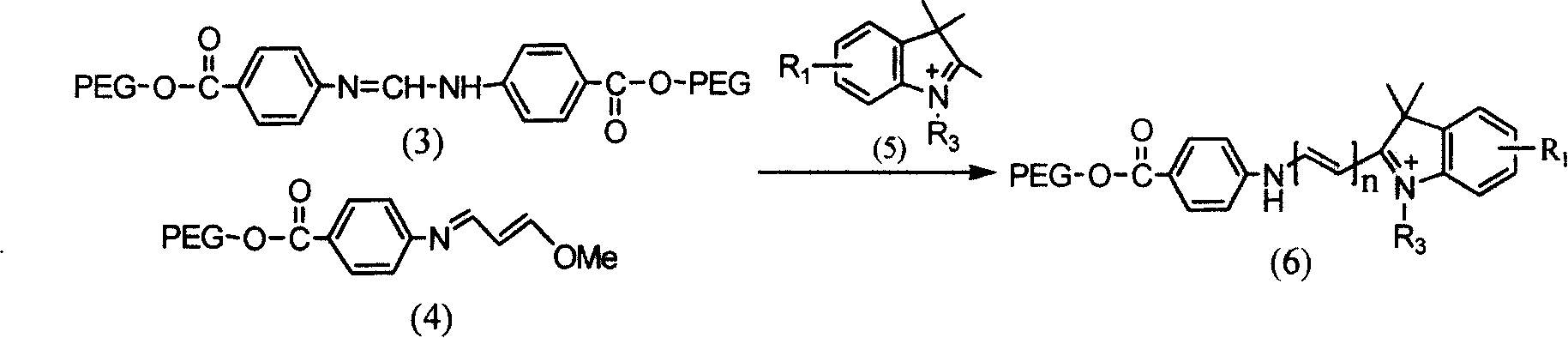 Solid-phase synthesis of asymmetric indocyanine dyes