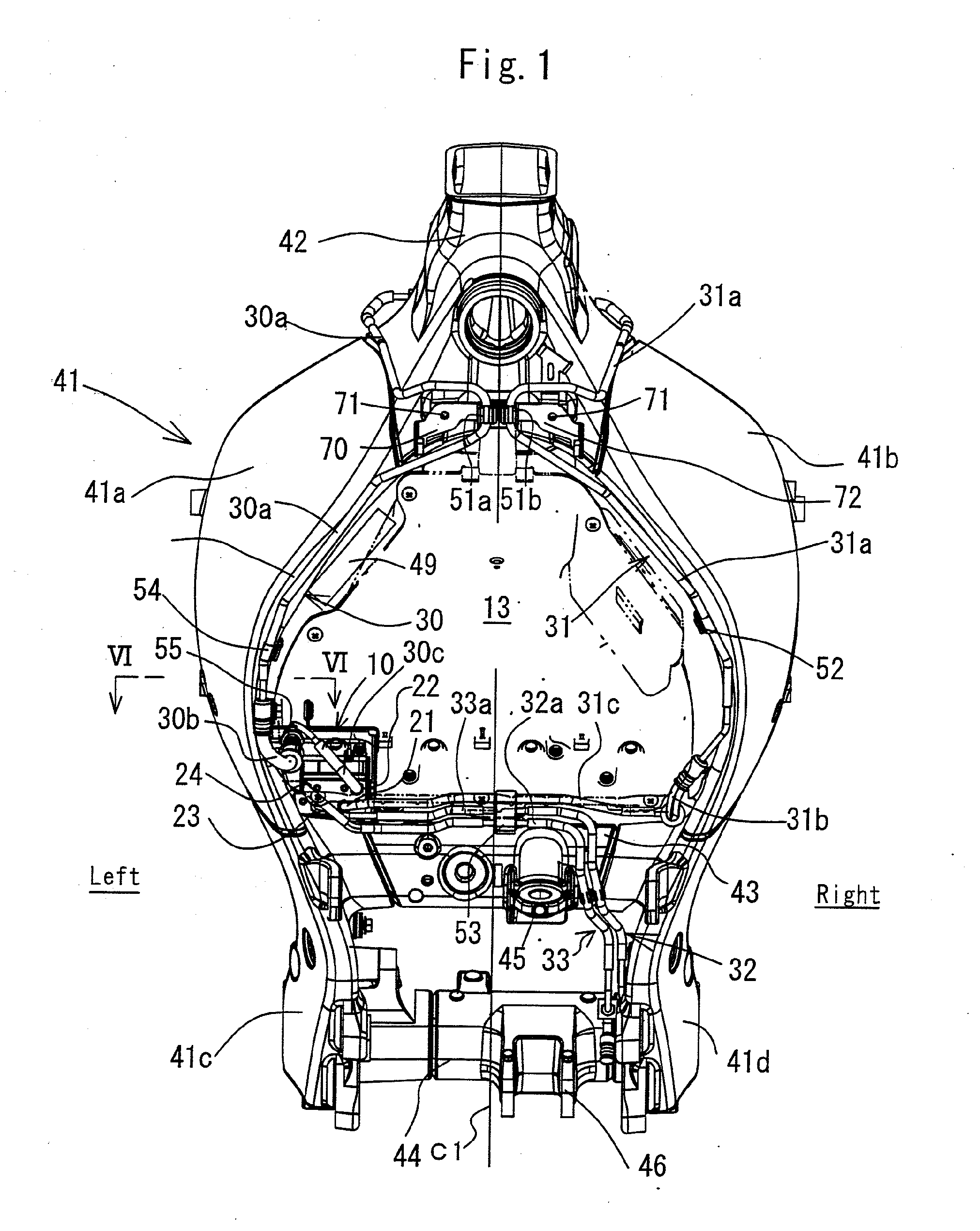 Hydraulic brake apparatus of motorcycle