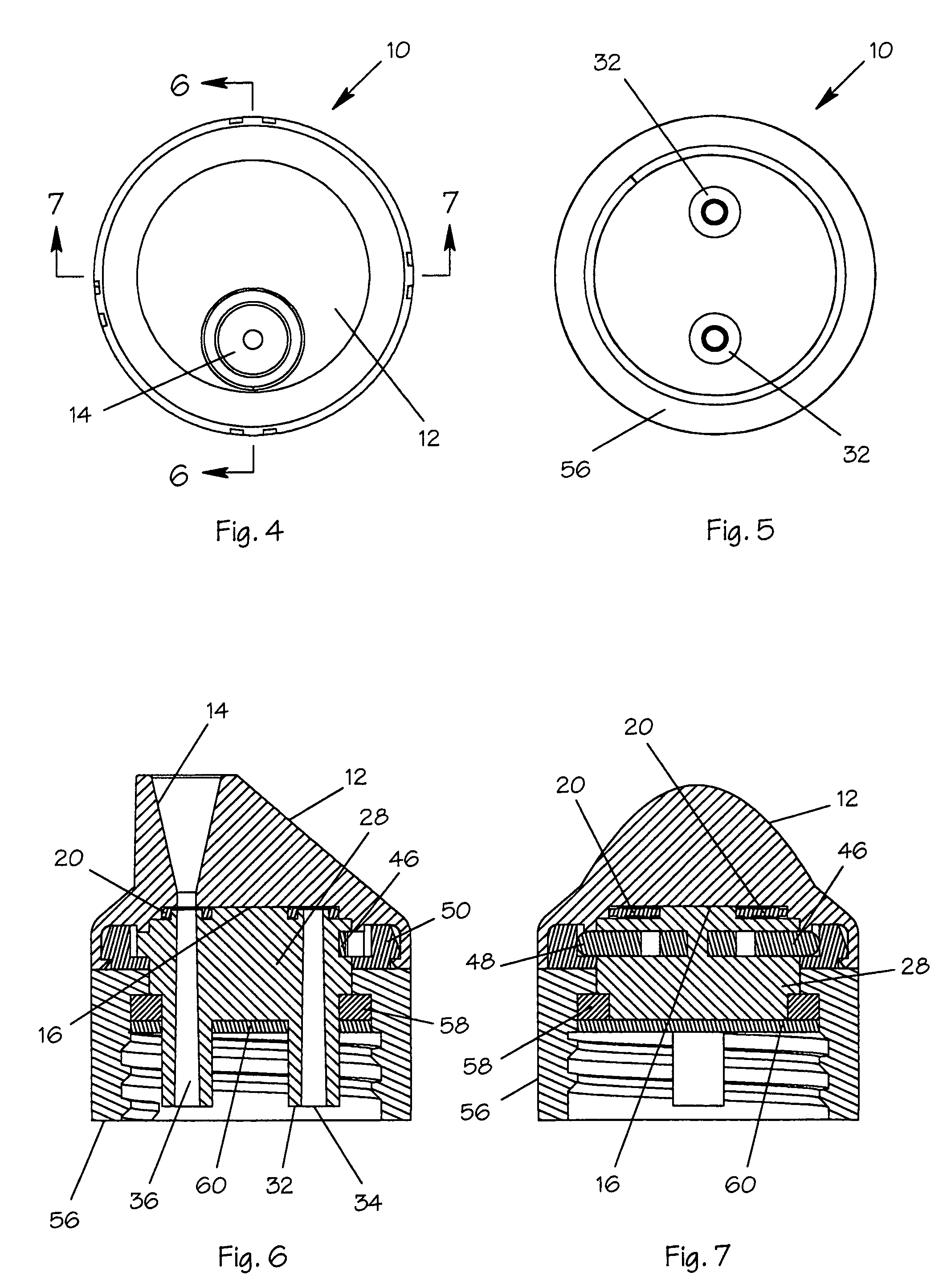 Multi-chambered container fluid selection valve