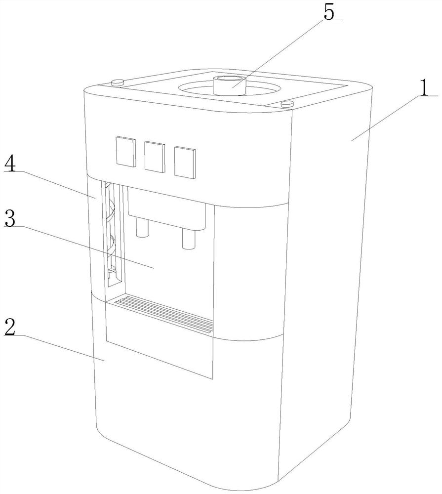 Water dispenser shell capable of preventing static electricity and facilitating layered disassembly and maintenance