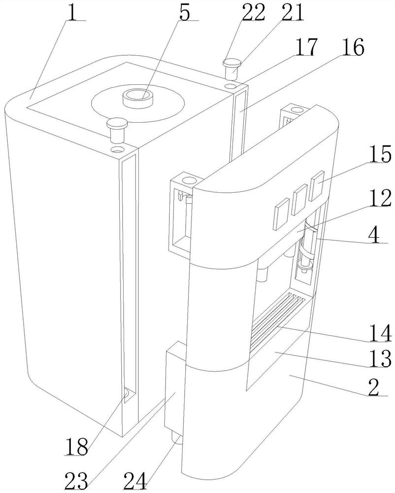 Water dispenser shell capable of preventing static electricity and facilitating layered disassembly and maintenance