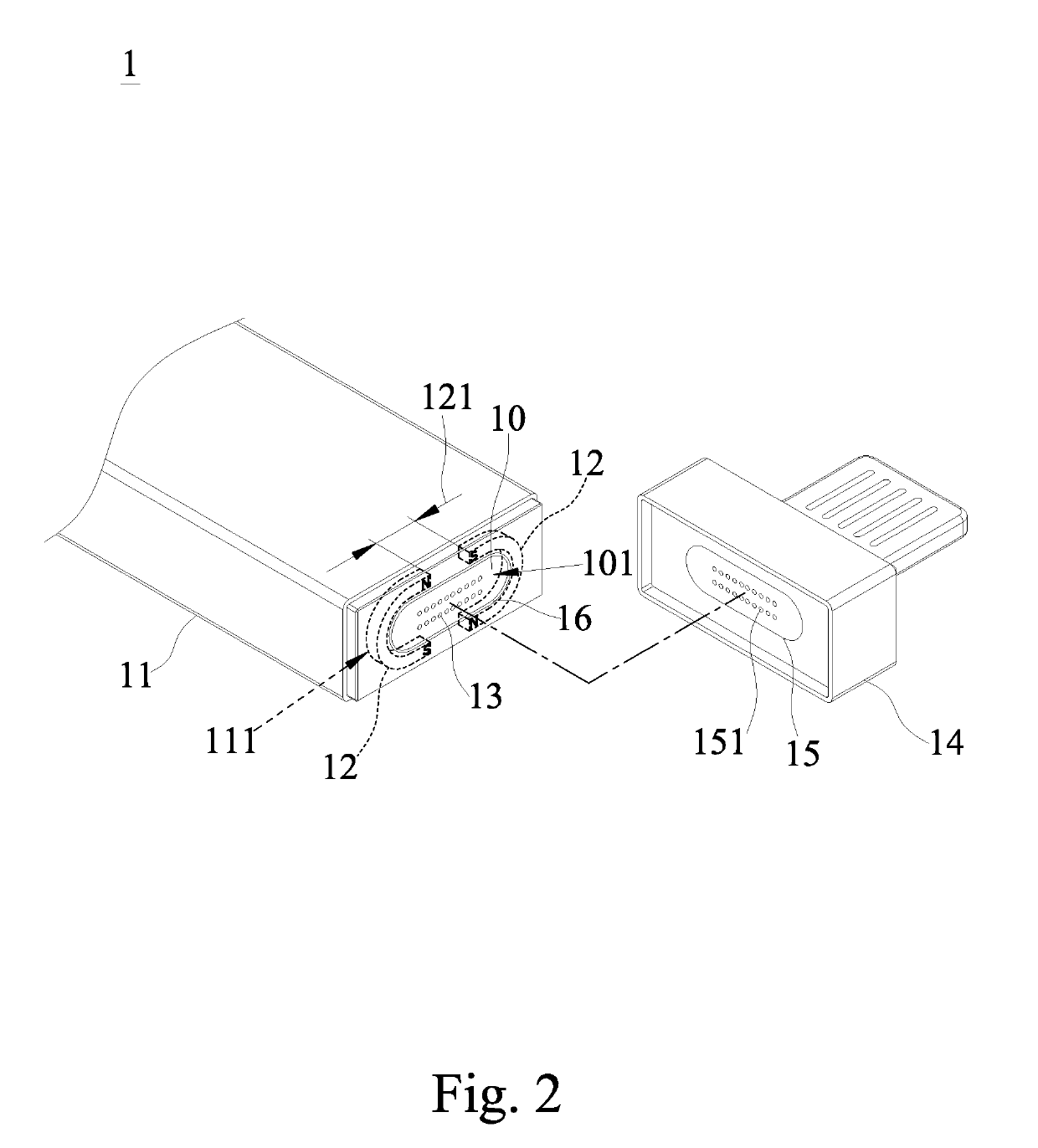 Magnetic high frequency connector