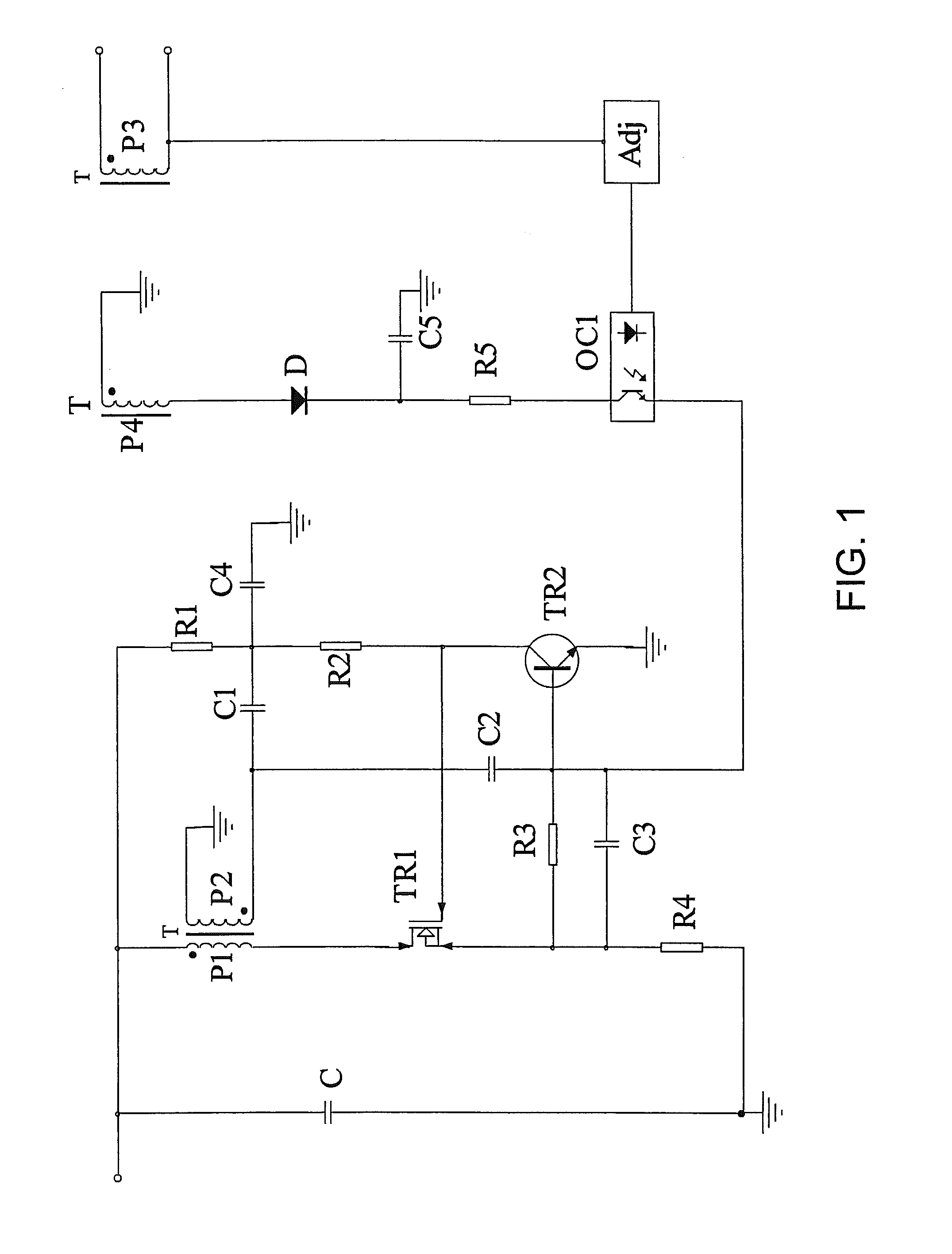 Isolating self-oscillation flyback converter