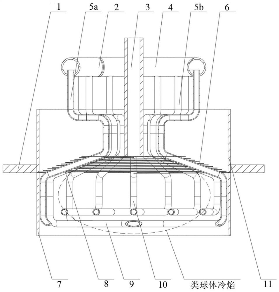 A kind of spiral ribs cold -type cold flame gas burner