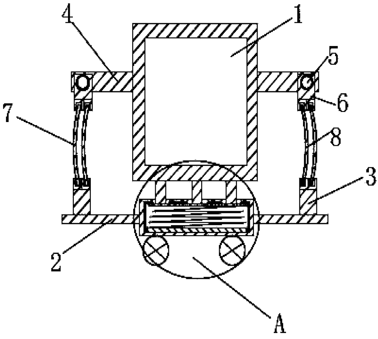 Liquid cooling VPX case provided with damping device