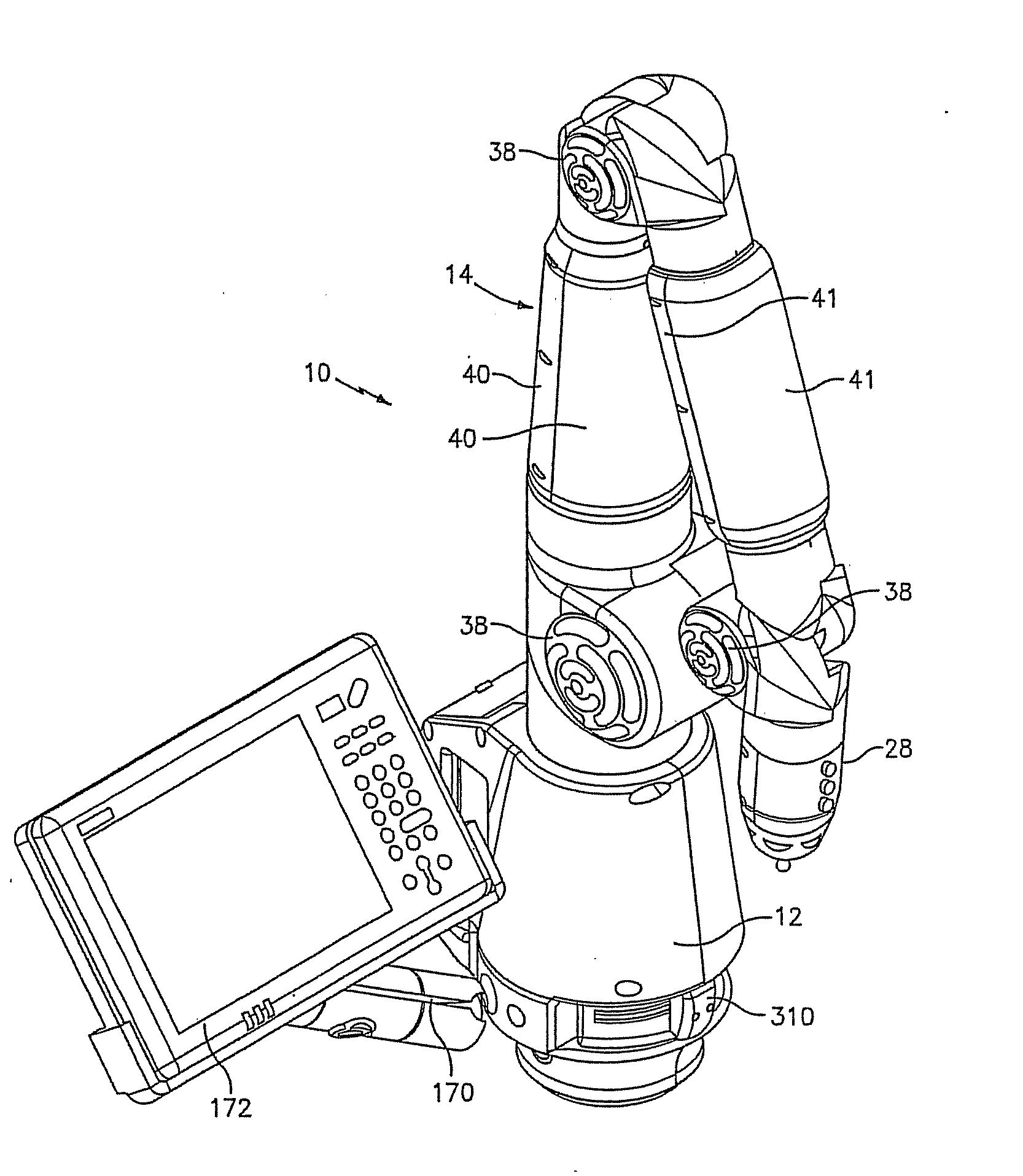 Portable coordinate measurement machine with integrated line laser scanner