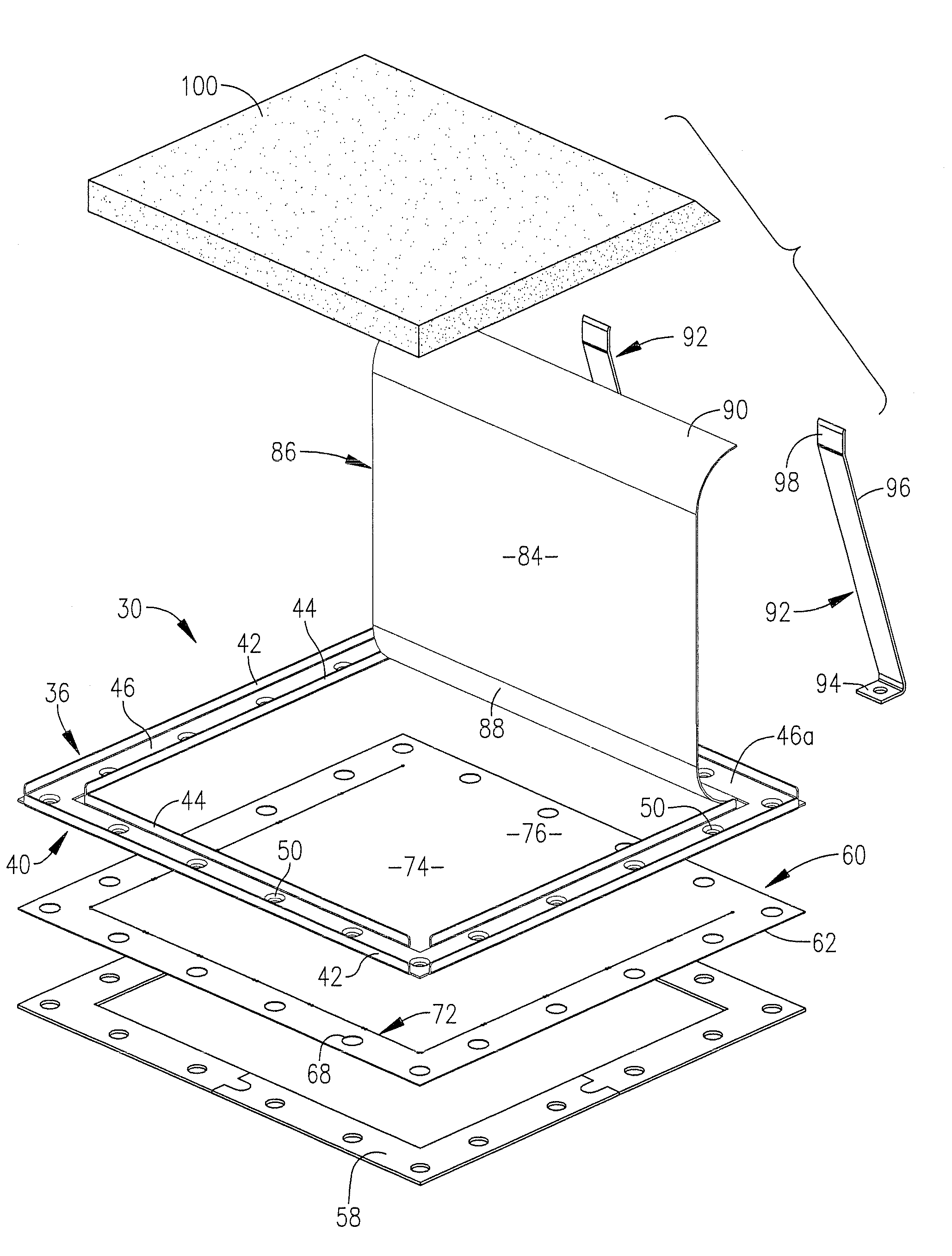 Spring steel high overpressure vent structure