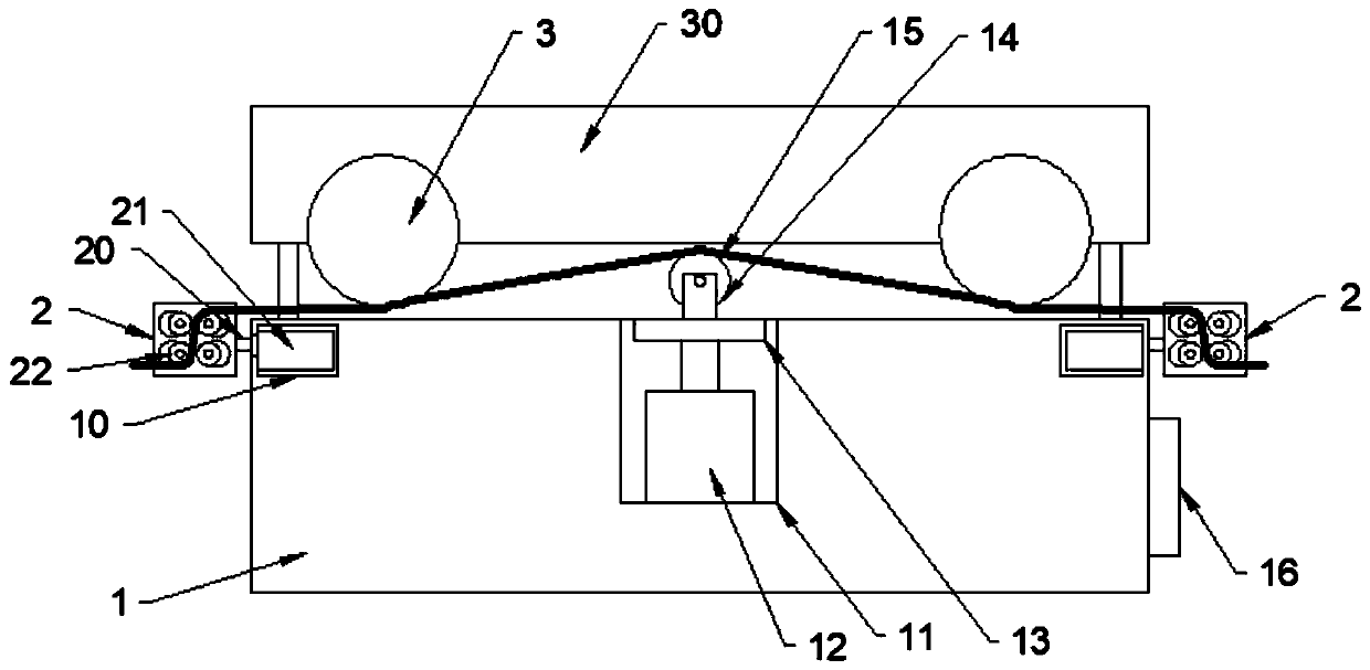 Label printing device capable of automatically tensioning and contracting