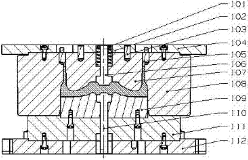 Magnesium alloy wheel forging forming method and die