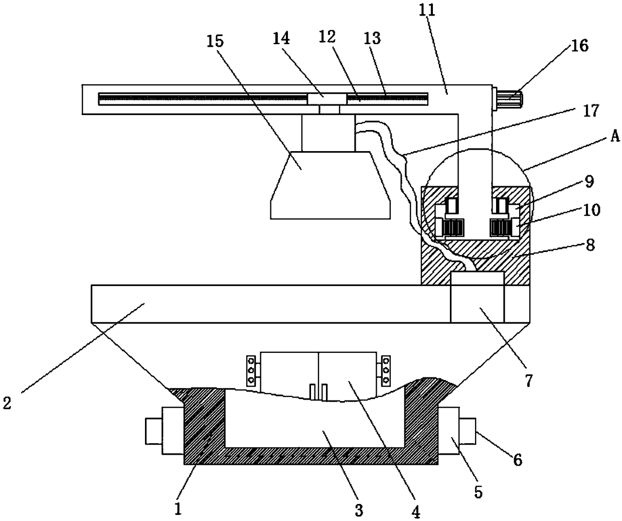 Adjustable furniture dust collecting and polishing machining platform