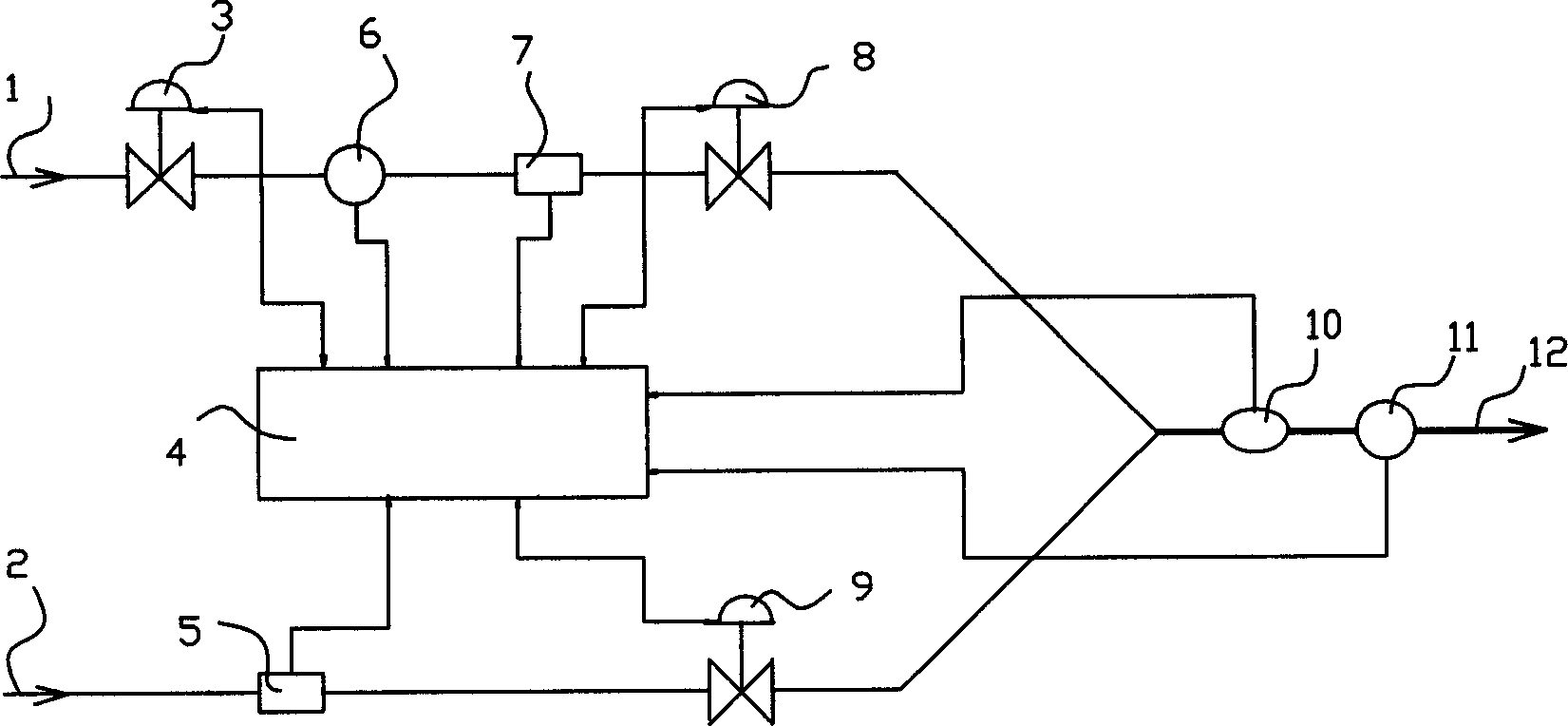 Heat value stabilizing control system of mixed gas and computer-controlled model