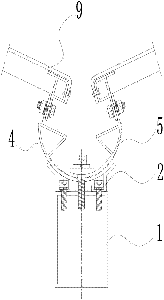 Curtain wall plate angle adjusting structure