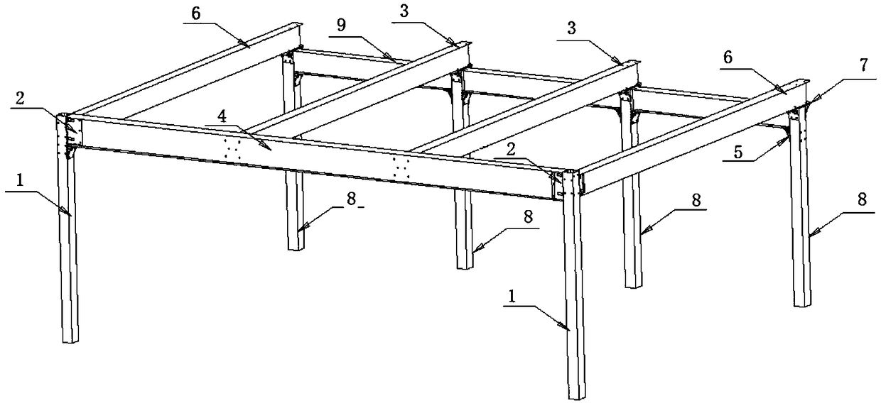 Full-aluminum stereo parking equipment frame