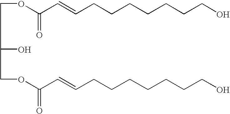 Use of at least one 10-hydroxy-2-decenoic acid derivative in compositions for treating the cuteous signs of aging