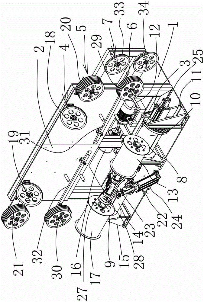 Cabling pay-off machine with lifting structure