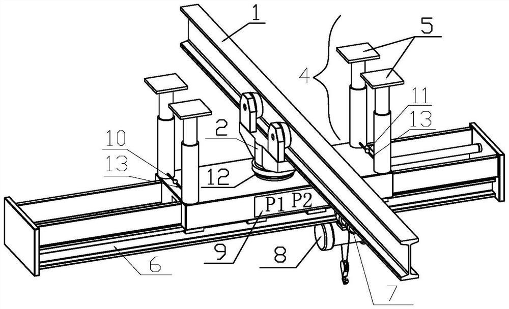 Single-transverse-rail anti-unbalance-loading monorail hoisting system and using method thereof