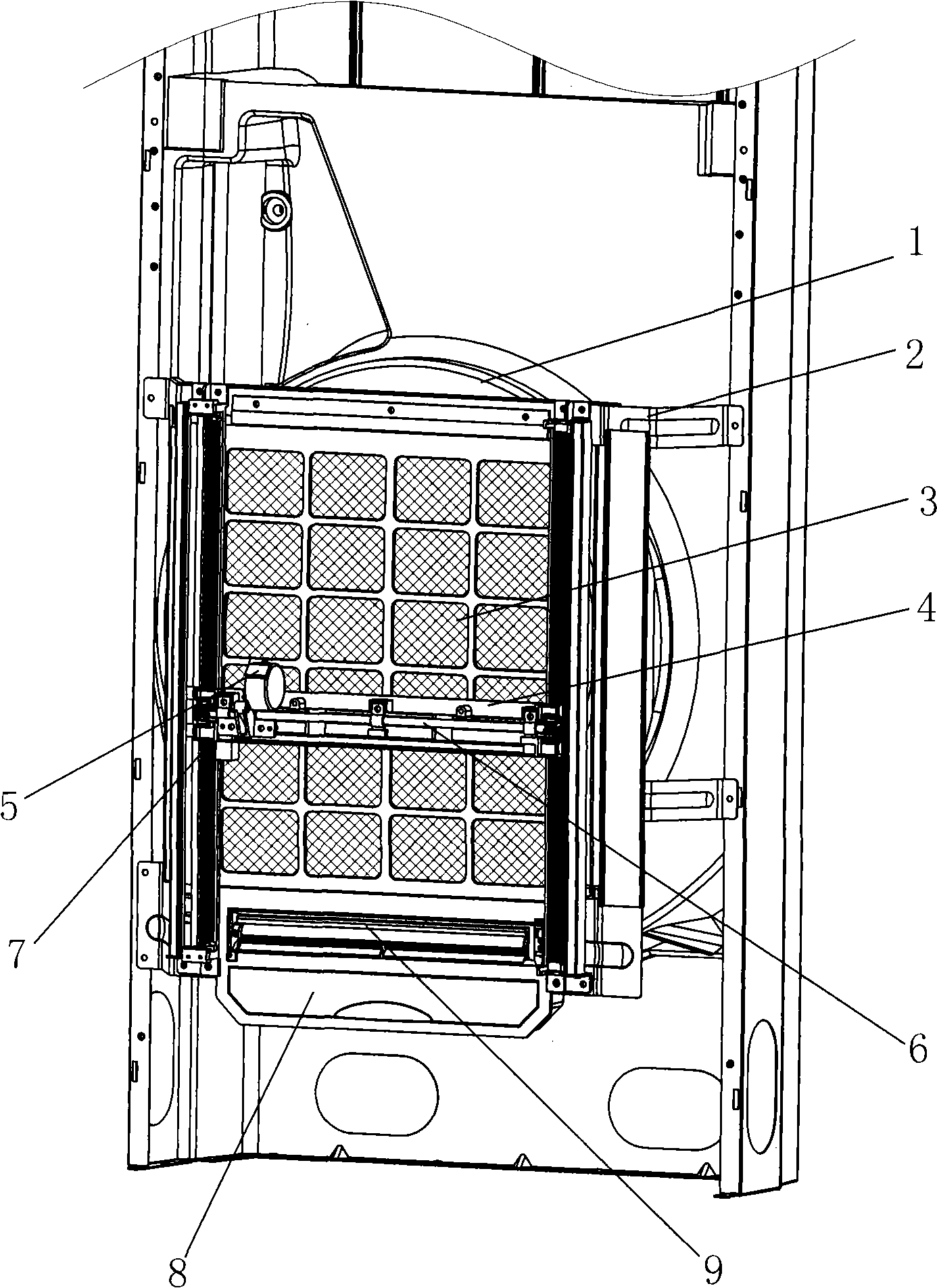 Air conditioner filter screen self-cleaning device