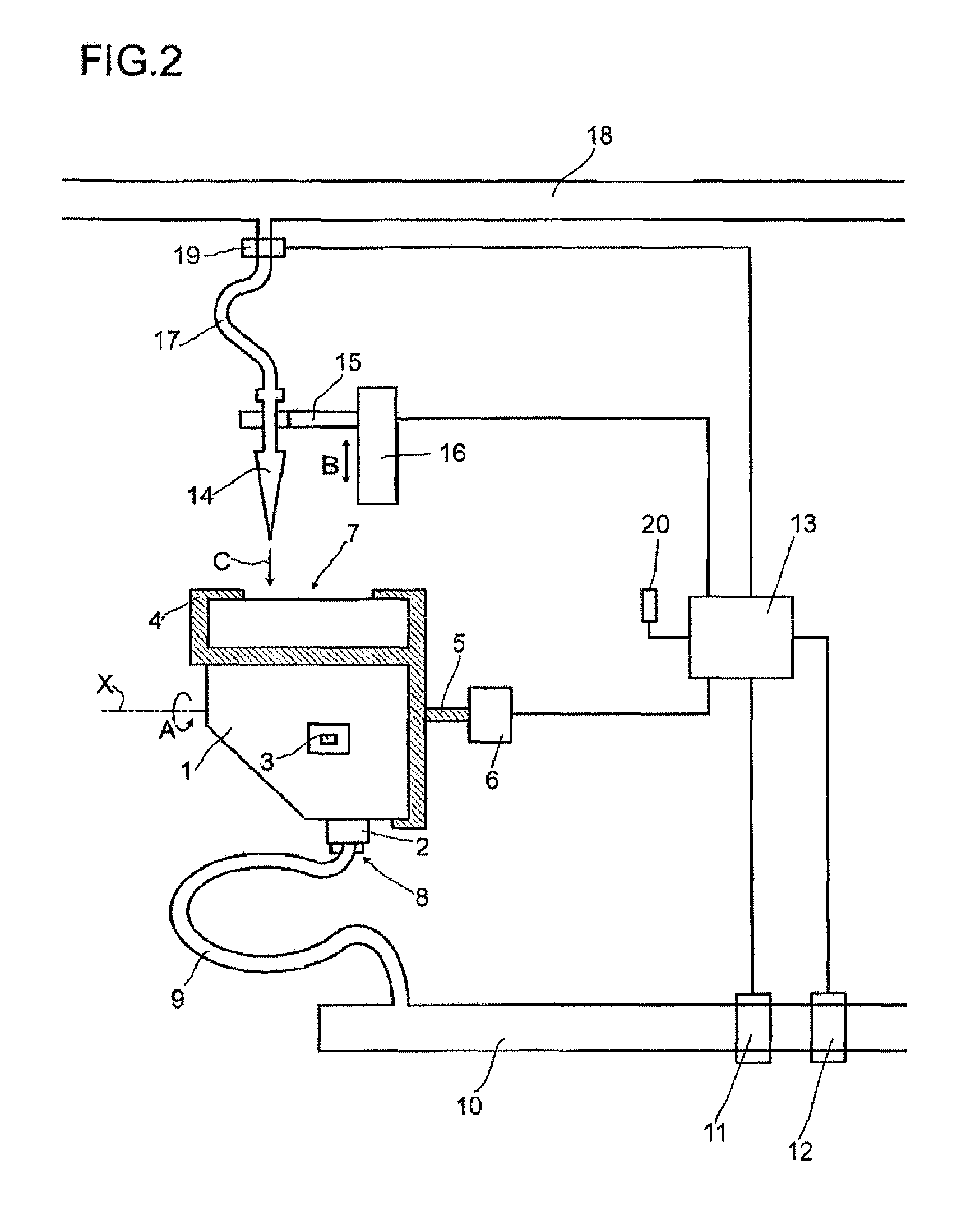 Device and method for draining and rinsing containers filled with fluid