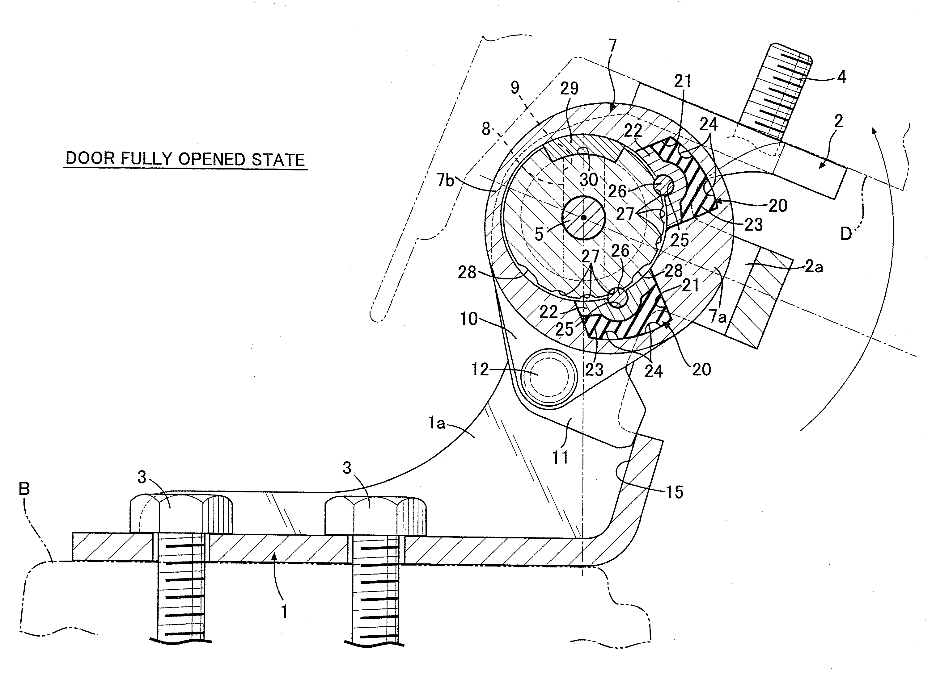 Checker-Equipped Door Hinge Device for Vehicle