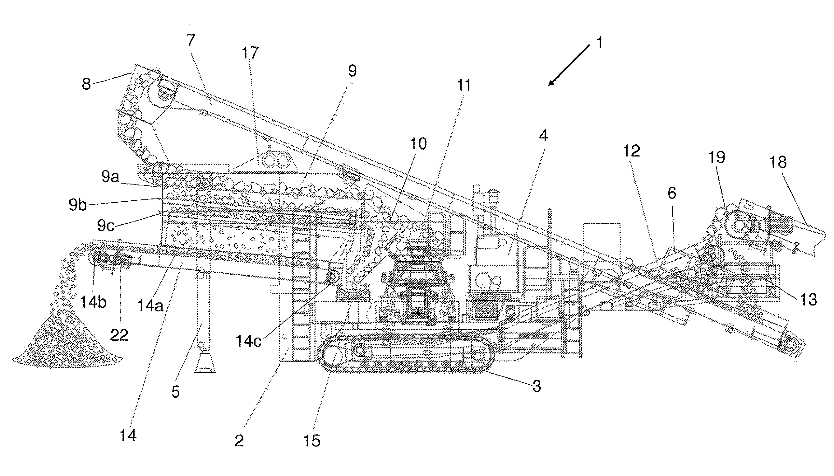 Hydraulic power transmission system for a mineral material processing plant, a method for controlling the same, a screening machine and a crushing machine