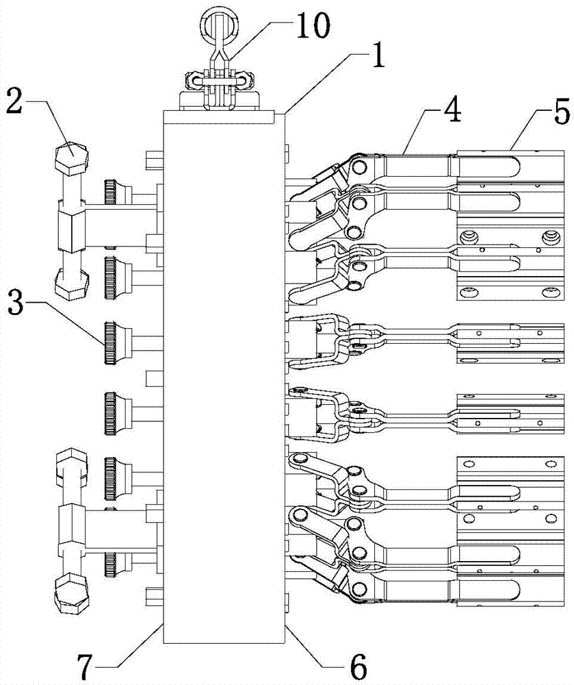 Ultrasonic guided-wave probe array fixing device used for tube fitting detection