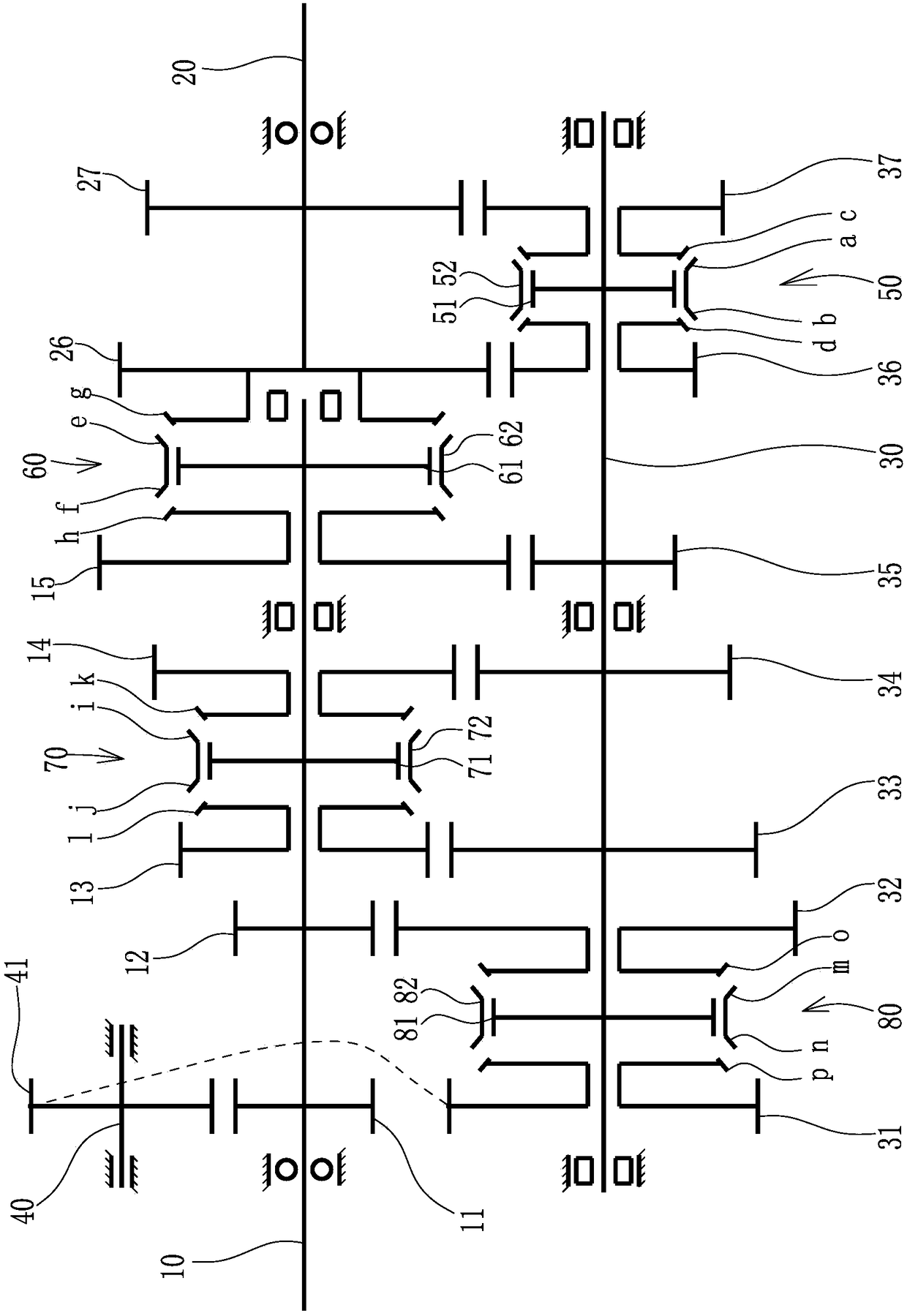 Novel multi-gear transmission