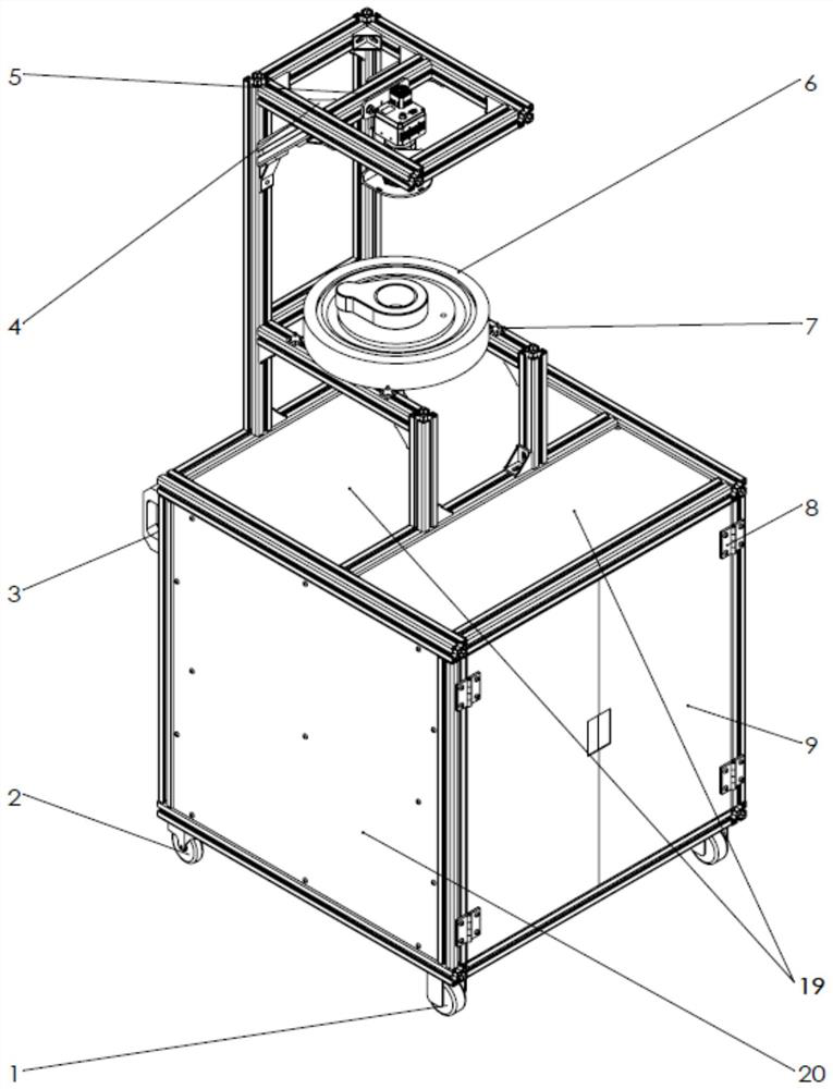 Rotary opening adjusting area measuring device based on visual inspection