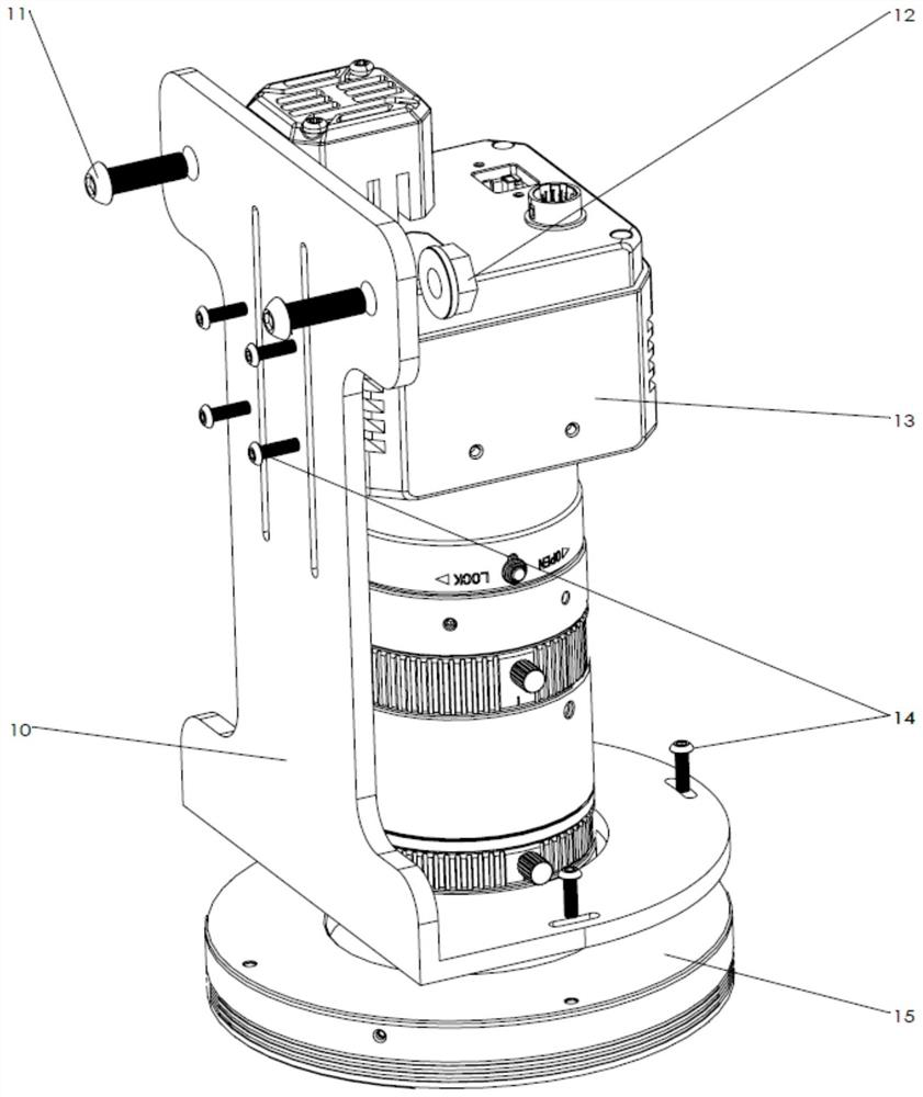 Rotary opening adjusting area measuring device based on visual inspection