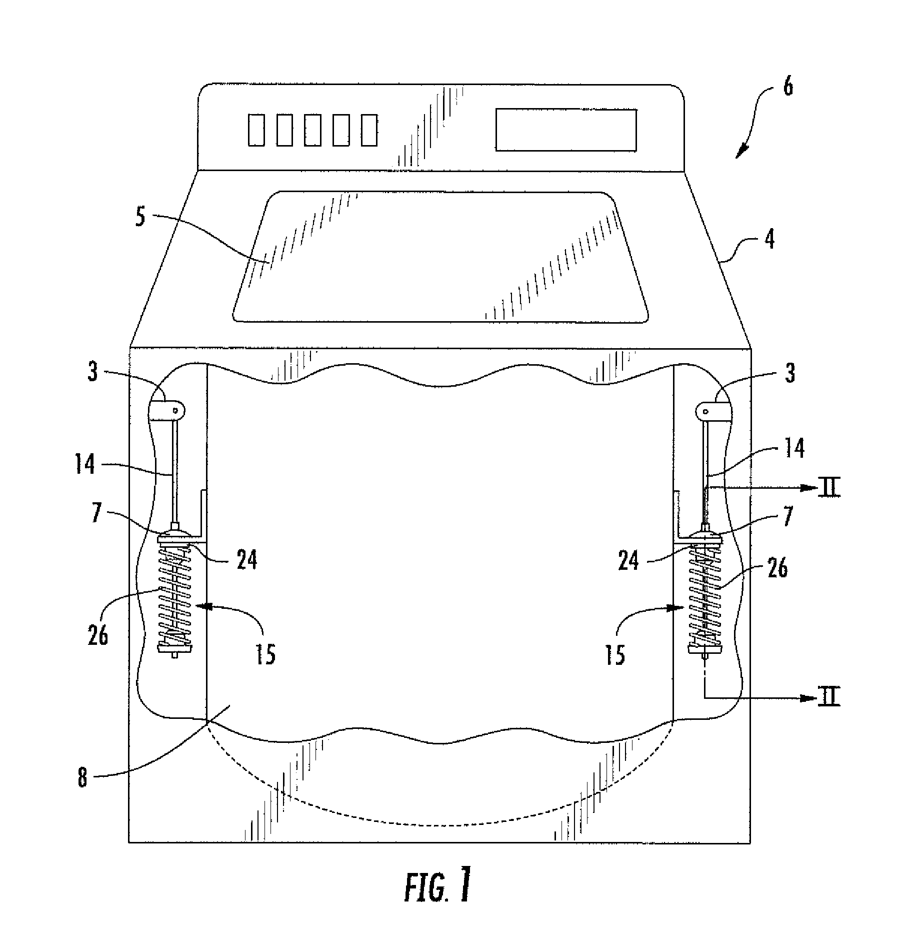 Non-cylindrical damping element suspension