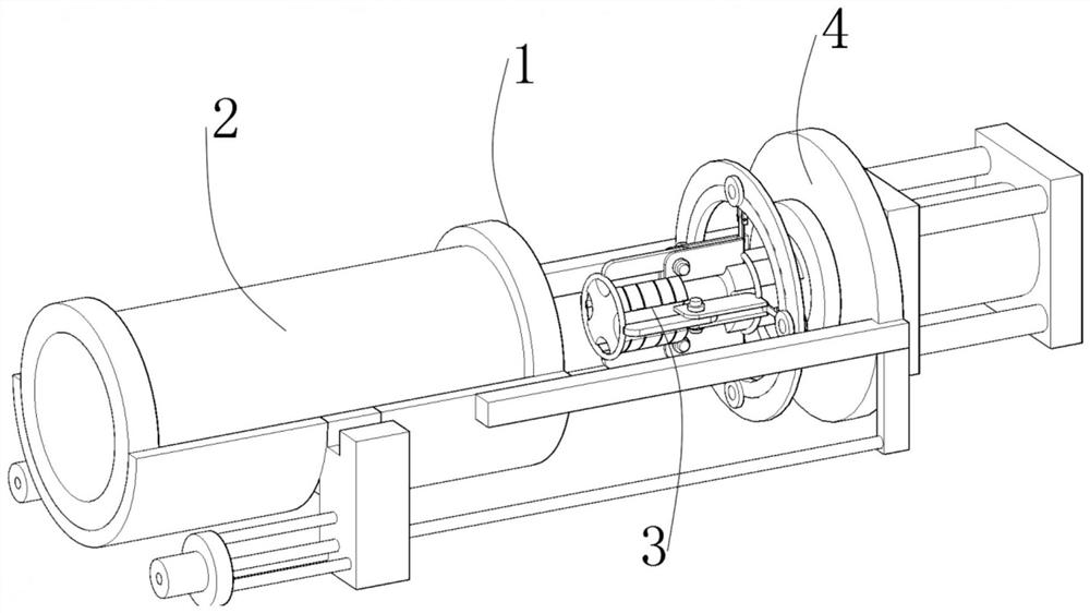 A synchronous pipe body cutting and pushing device