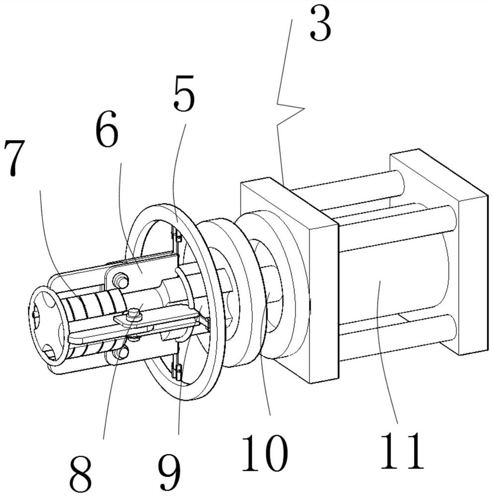 A synchronous pipe body cutting and pushing device