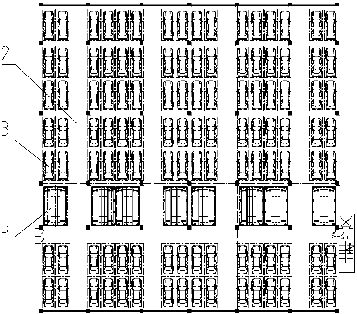 Robot parking garage truck space arranging and path planning for dense storage