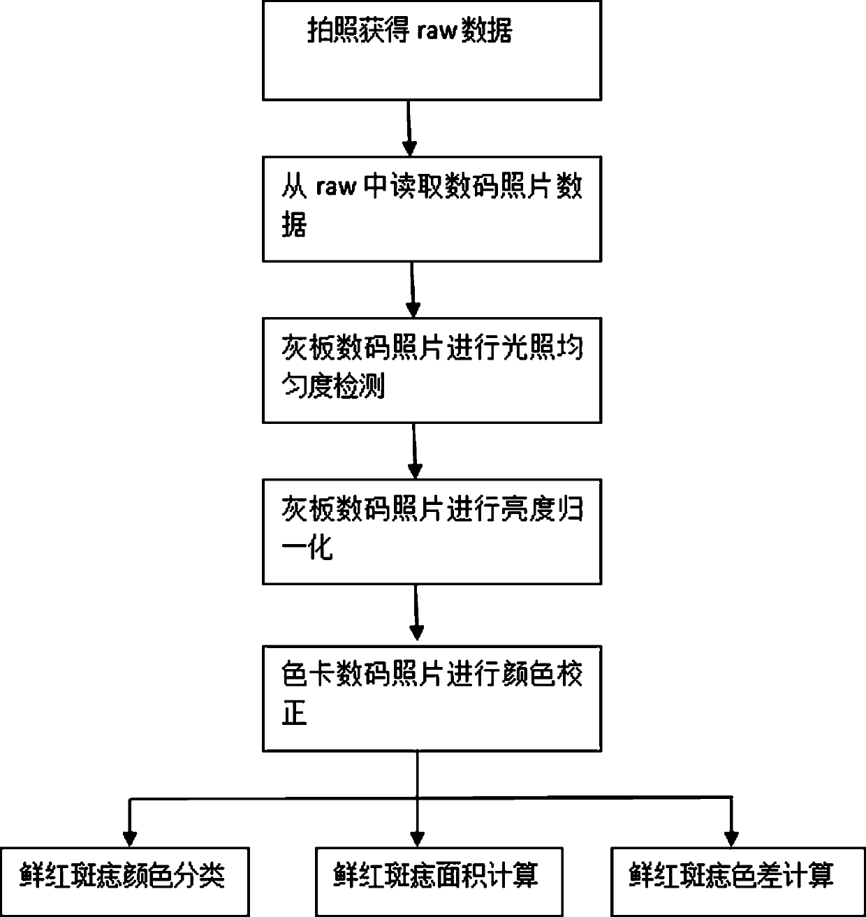 Nevus flammeus color and area assessment method based on pixel analysis