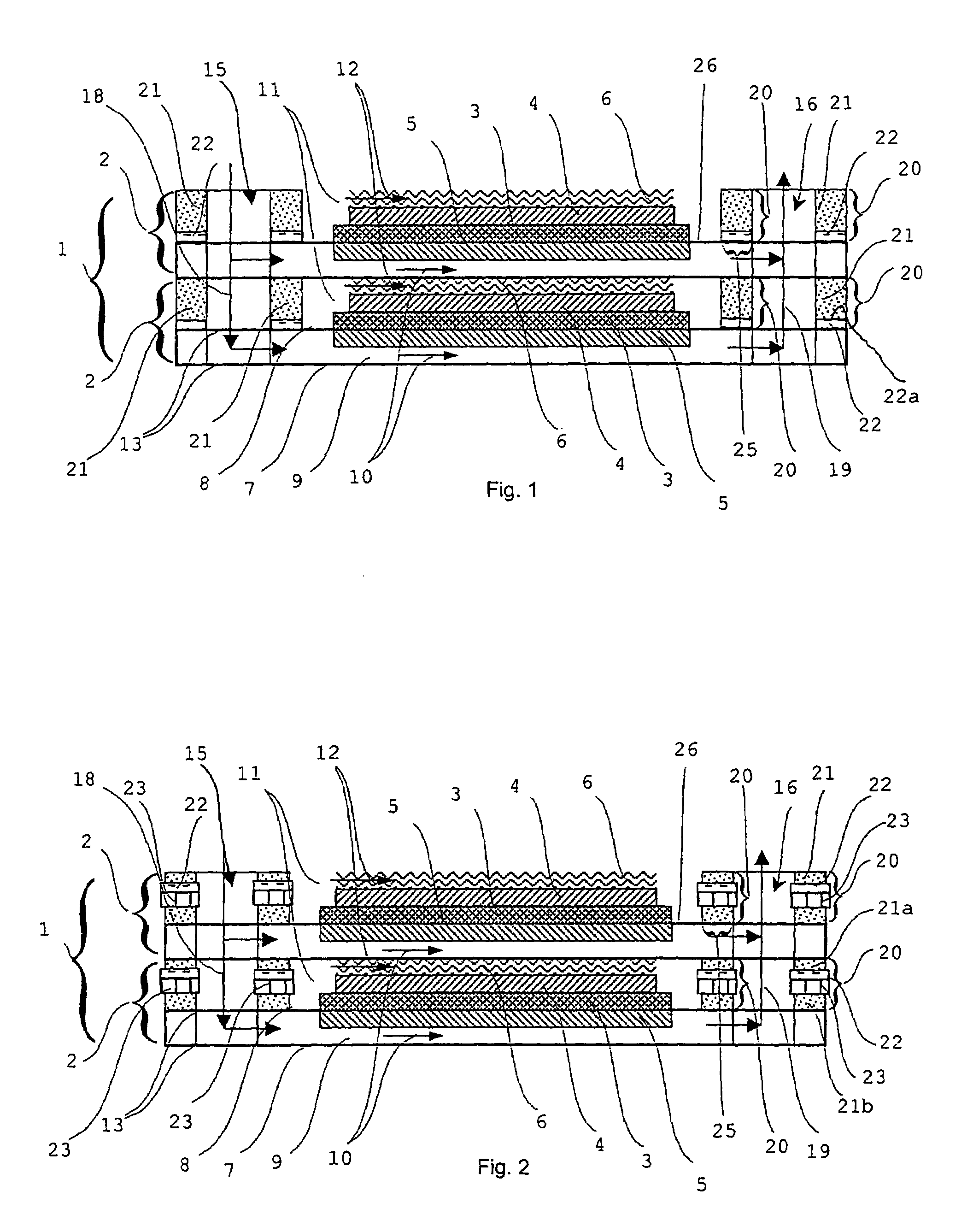 Seal construction for a fuel cell electrolyser and process for making a fuel cell with same