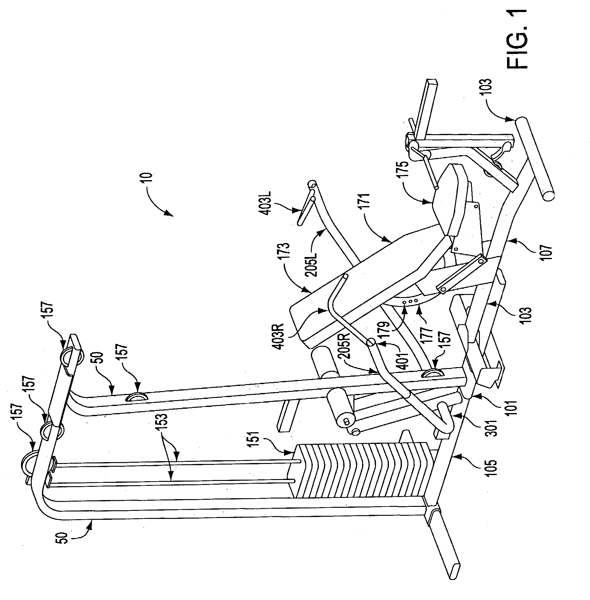 Exercise machine with adjustable range of motion