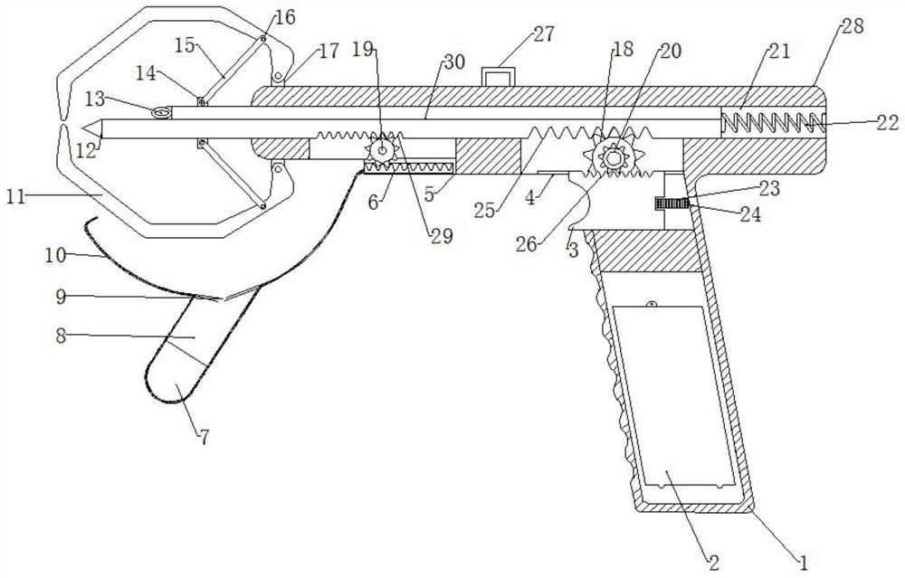 Clinical calculus removing device and method for hepatological surgery department