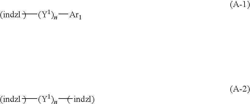 Indazole compound-containing composition and light-emitting device using the composition