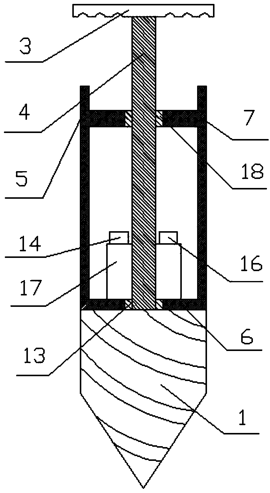 Soil temperature and moisture and conductivity detection device