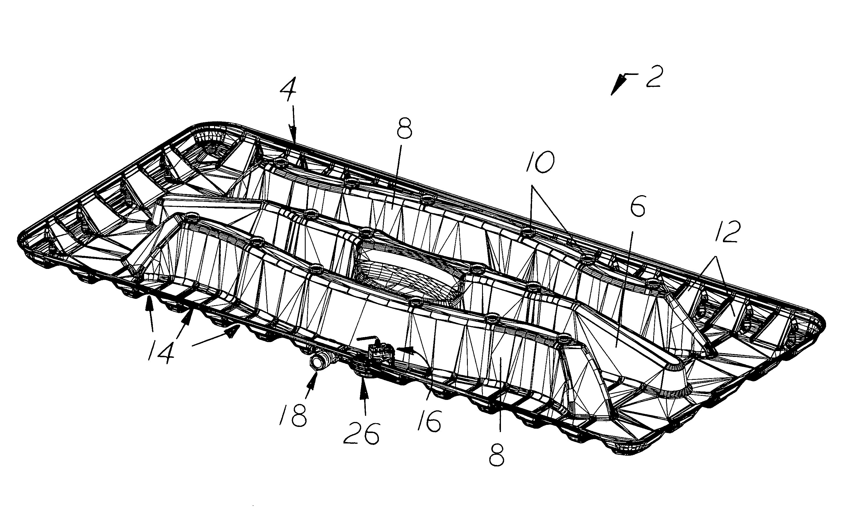 Pan with integrated support system and float switch/drain mount