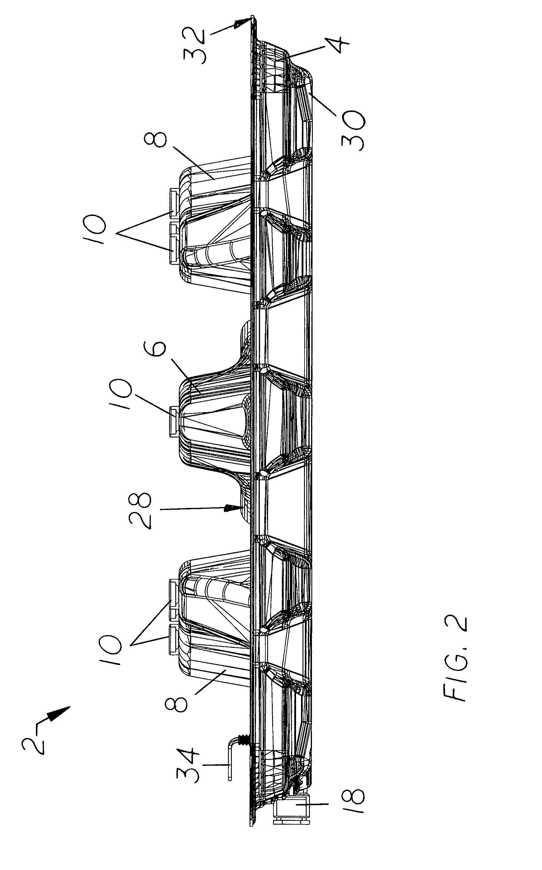 Pan with integrated support system and float switch/drain mount